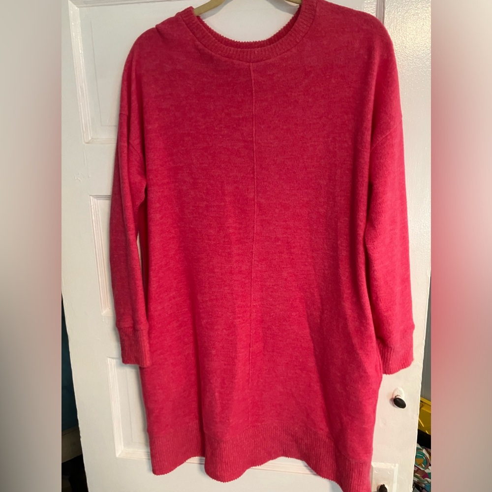 Hot Pink Barbie knit long sleeve dress. Looks much better on than on hanger.3/30